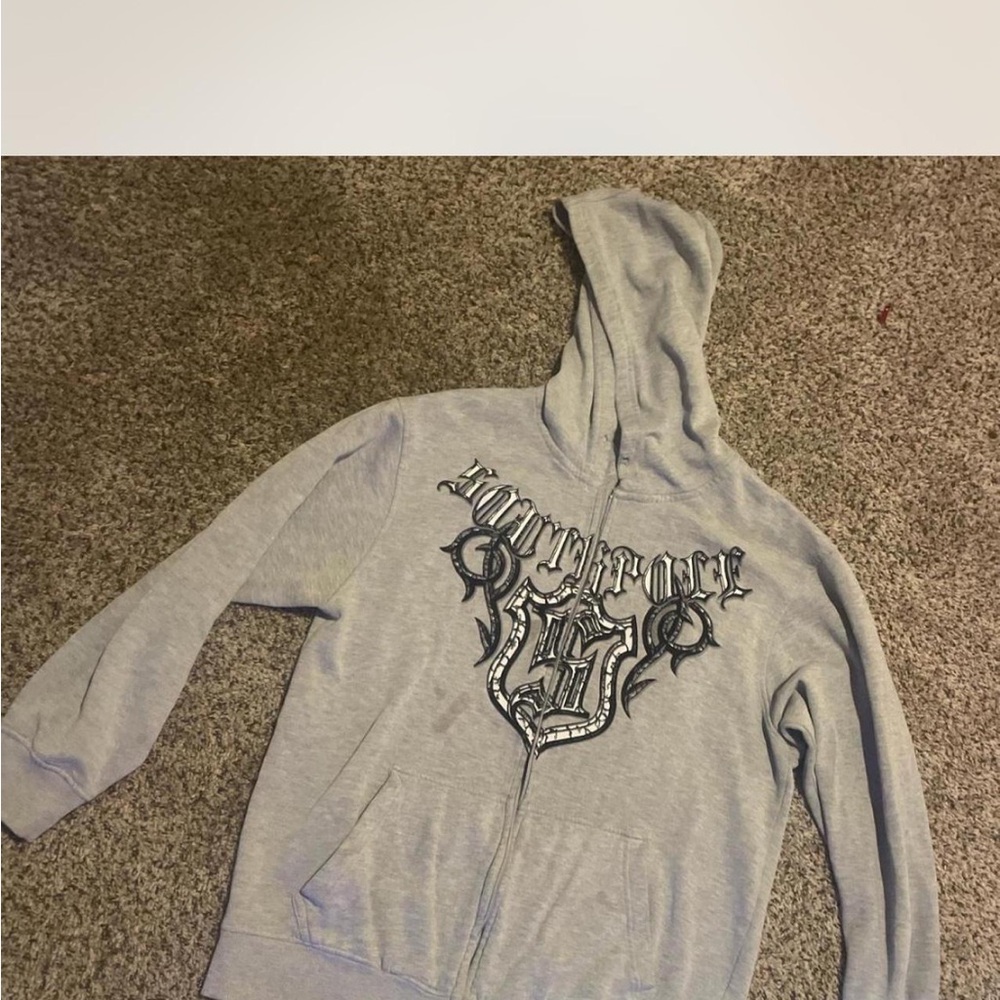 Gray Hooded southpole/affliction size medium
